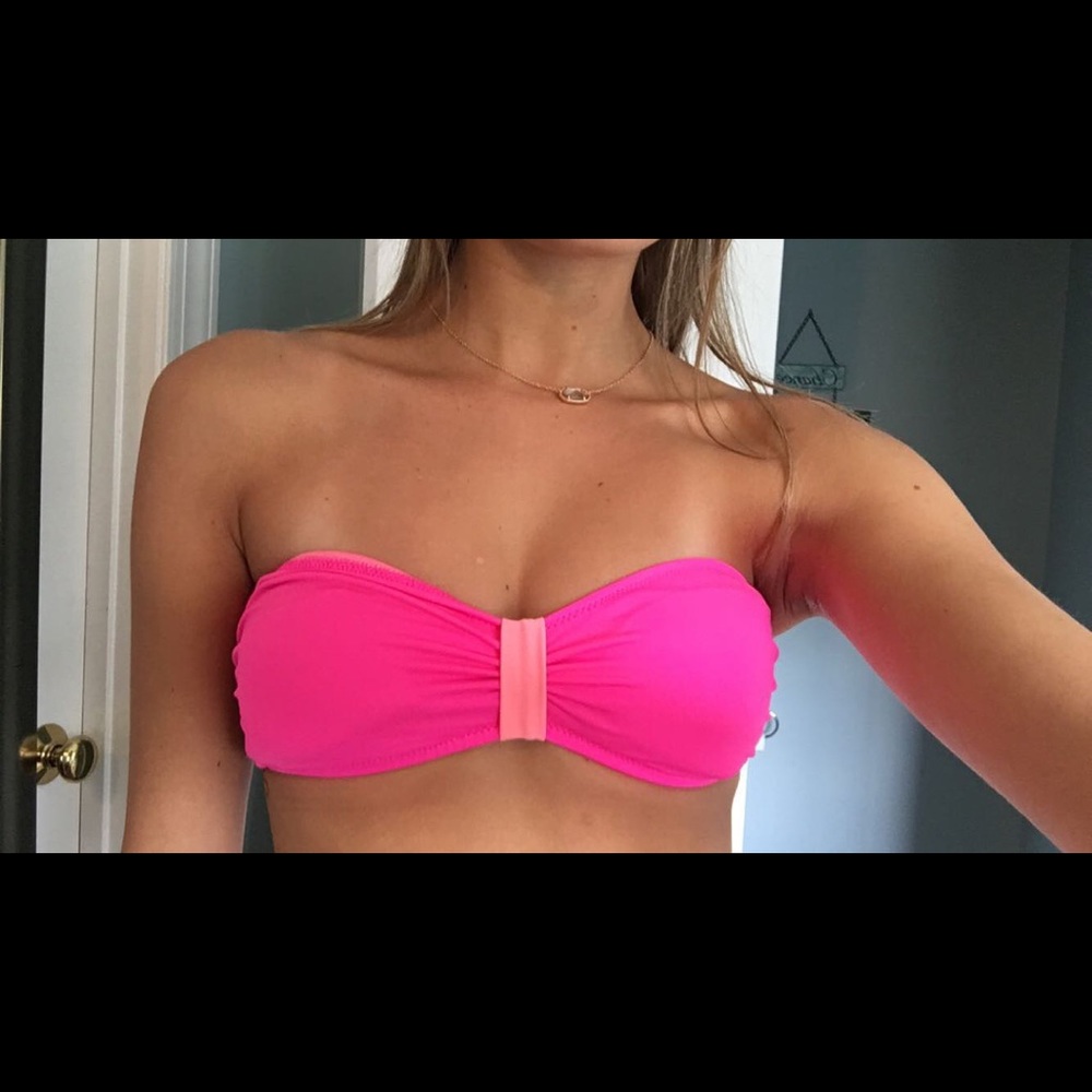VS strapless pink bikini top